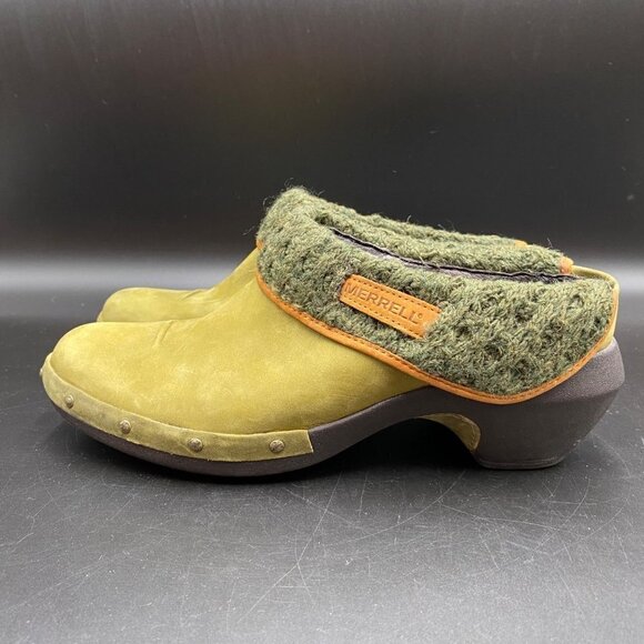 Merrell Luxe Knit Burnt Olive Clogs Women's Size 10 - Picture 7 of 11